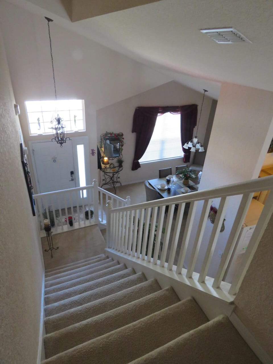 View from top of stairs