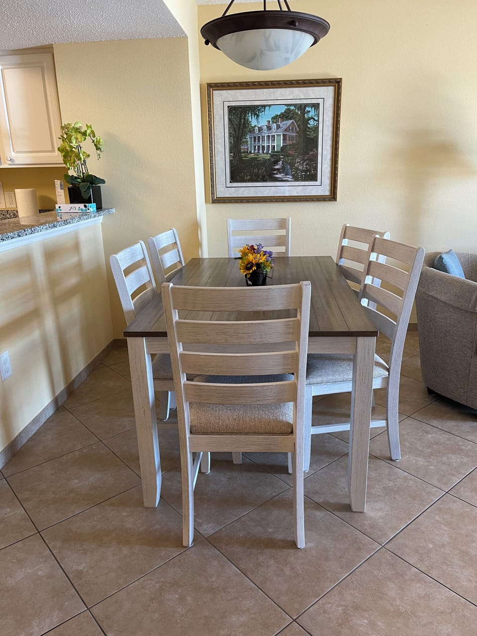 Dining Table with sitting for 6.