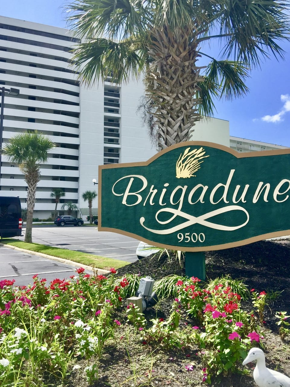 The Brigadune is at the end of Shore Drive--not crowded and quiet. No dunes.