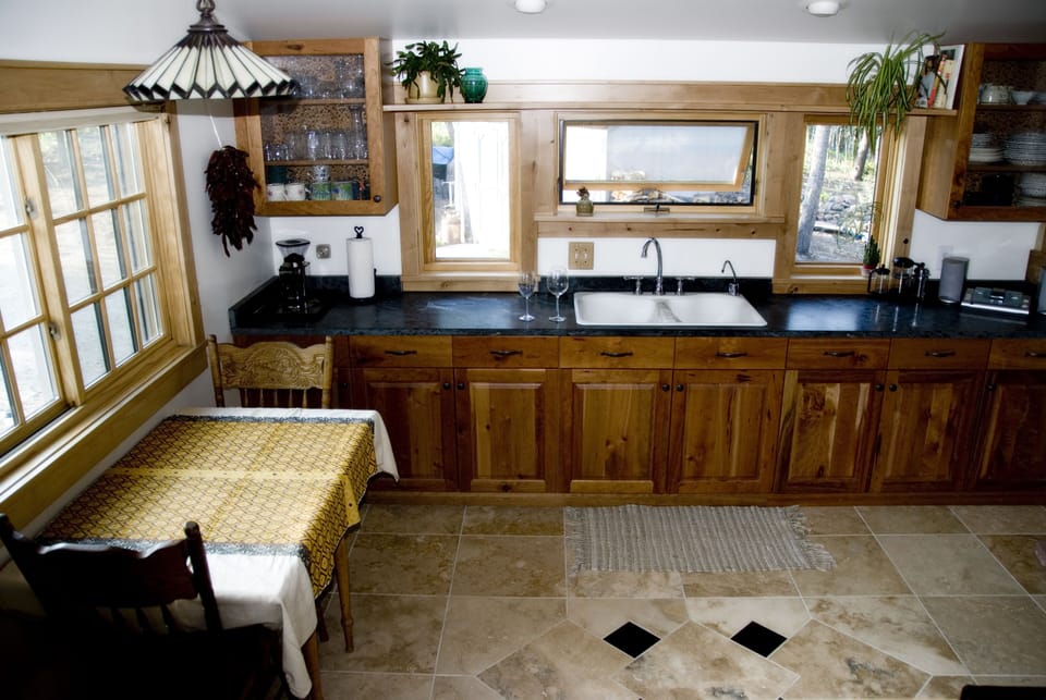 Kitchen with dining room table