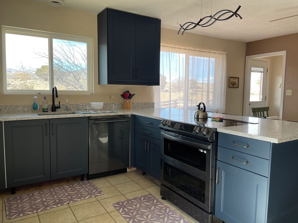 Kitchen remodeled in 2022. Double oven, stove, dishwasher and fridge/freezer.