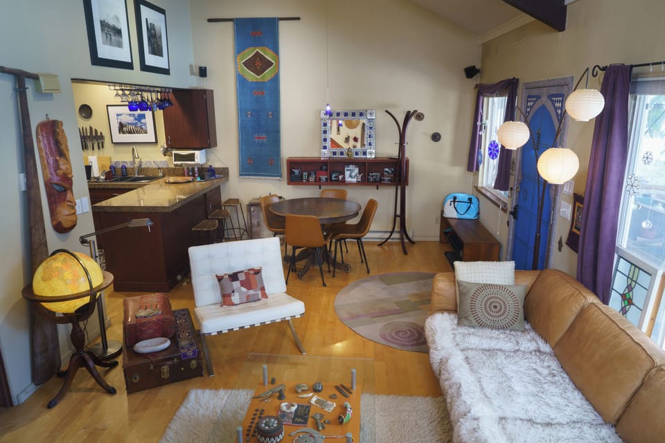 Living room and dining area from stairs