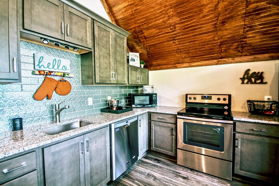 Fully stocked kitchen including Keurig, so you can wake up and smell the coffee!