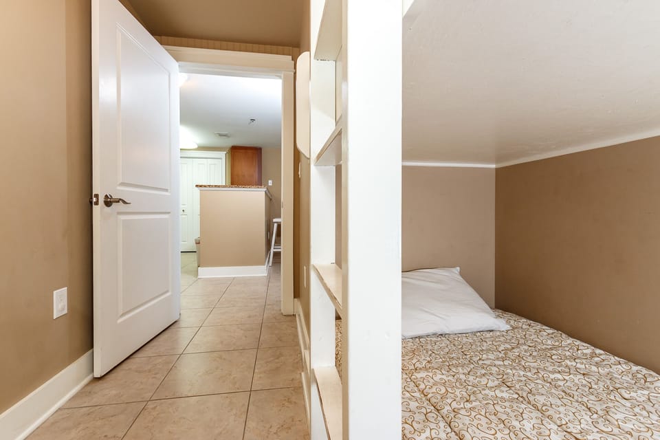 Solid core door on bunkroom!