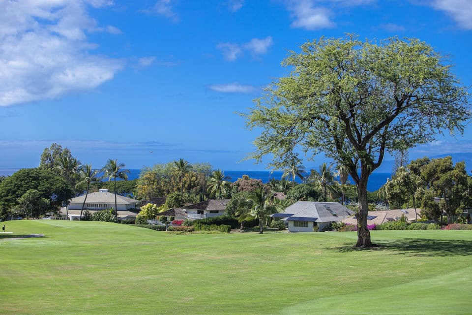 Wailea Blue Golf course overlooking the ocean.