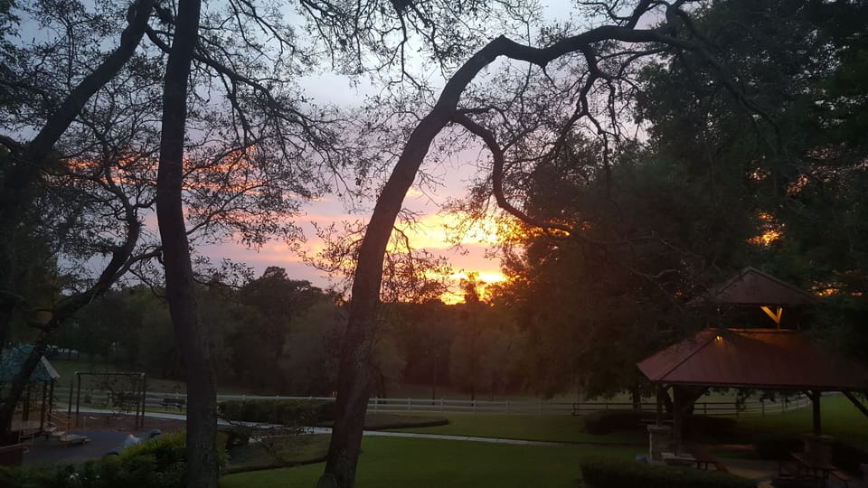 Sunset from the lanai/patio.  See! We told you it was gorgeous and peaceful!