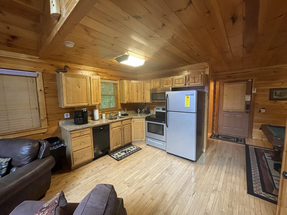 Downstairs kitchen and living room.