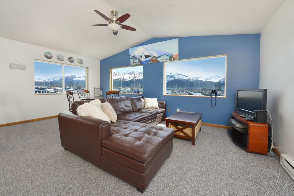 Watch the boats come and go while lounging on the couch!