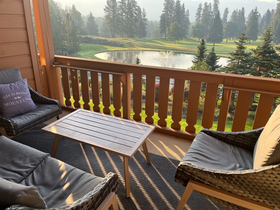deck with grill. relaxing, gorgeous view