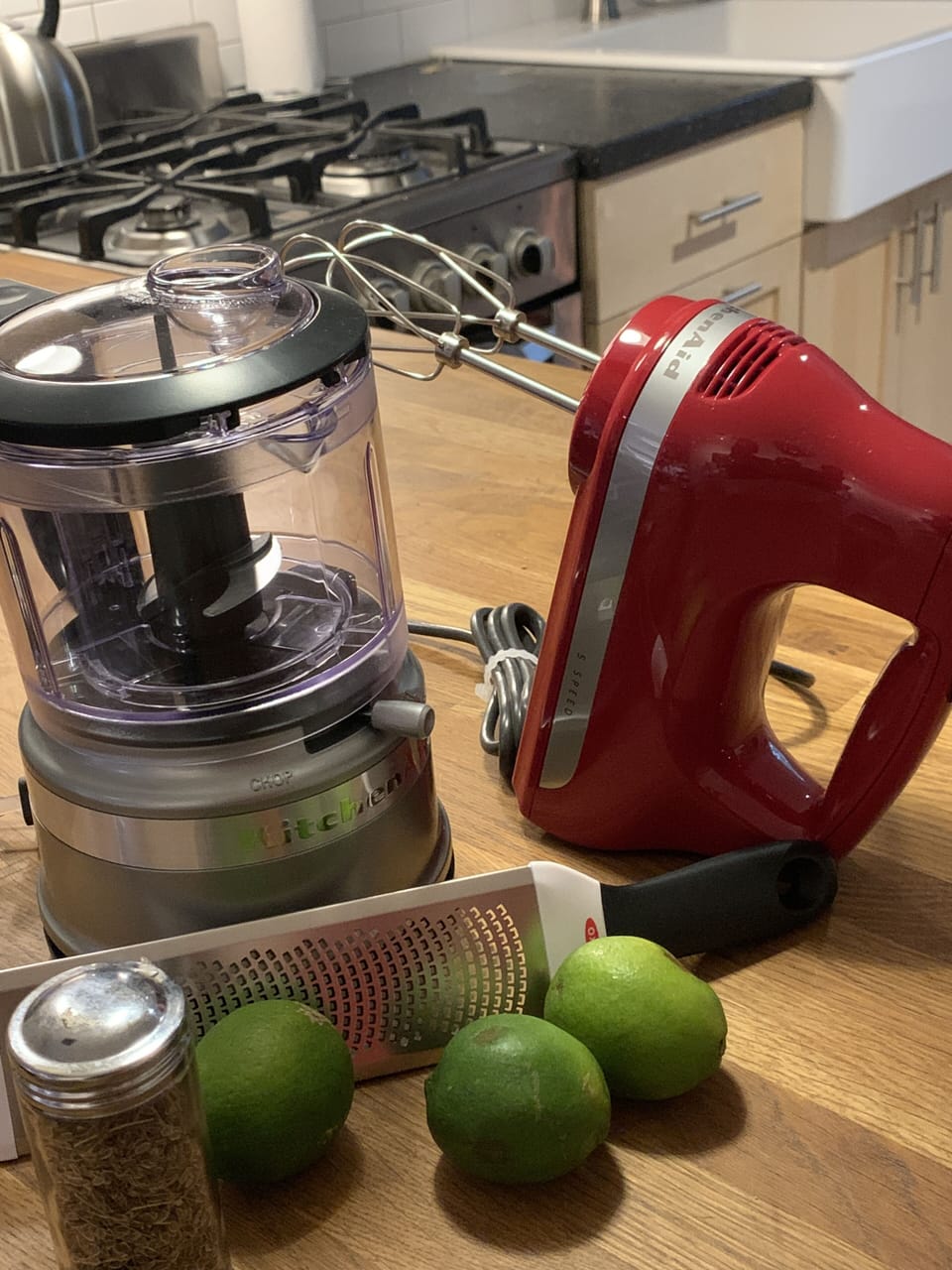 Kitchen tools available! Mixer, food processor, zester, waffle maker, more
