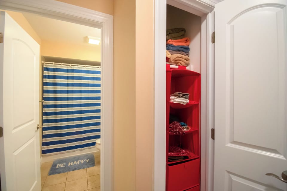 1st floor bathroom with hallway closet