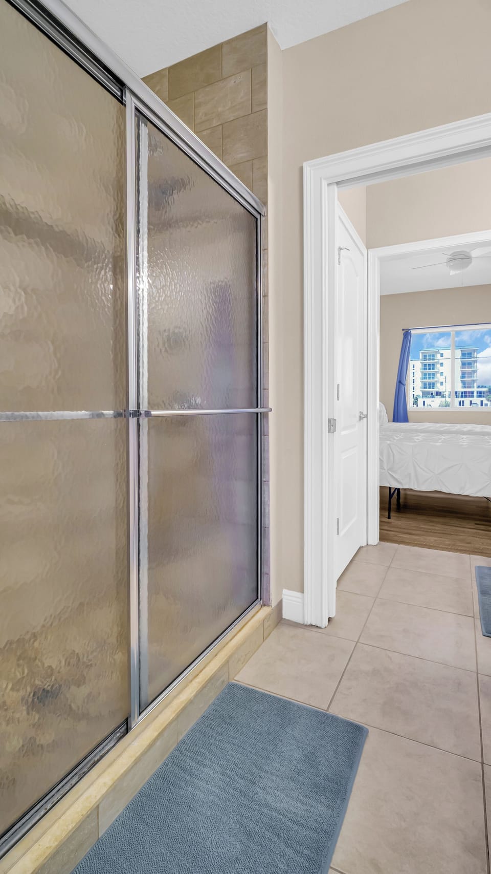 Recently updated tile shower 