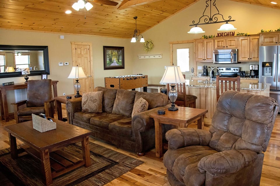 Living area with queen sofa bed/ sheets provided