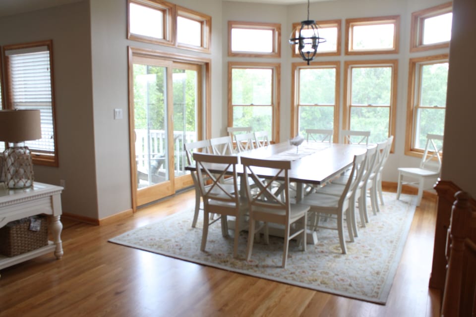 Dining table seats 14 for family meals or game time! 