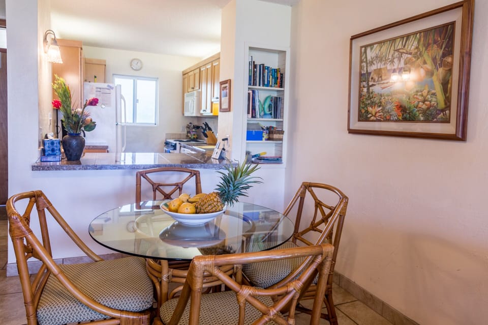 Dining room and kitchen.