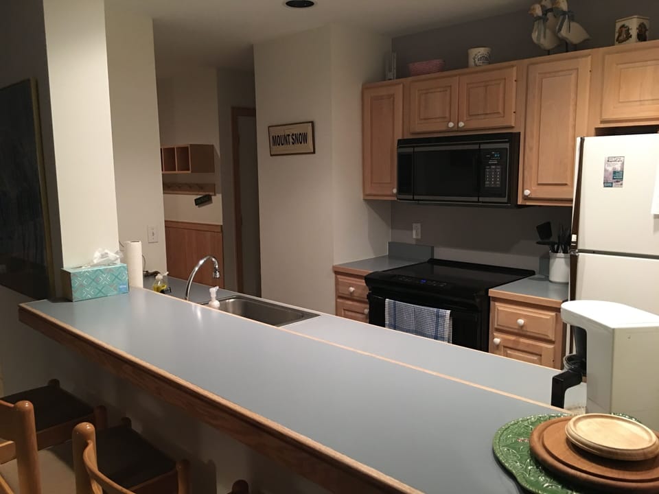 Kitchen with new stove