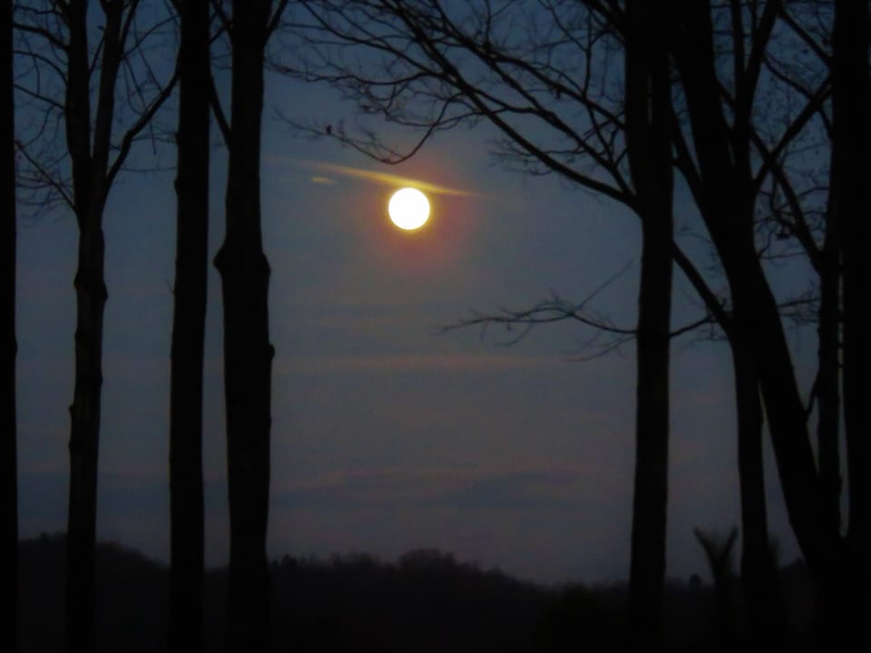 Moon rise over mountains -seen from front porch