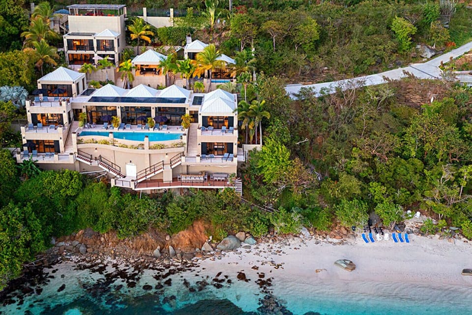 An aerial view of One Perfect Day and Little Magen`s Beach