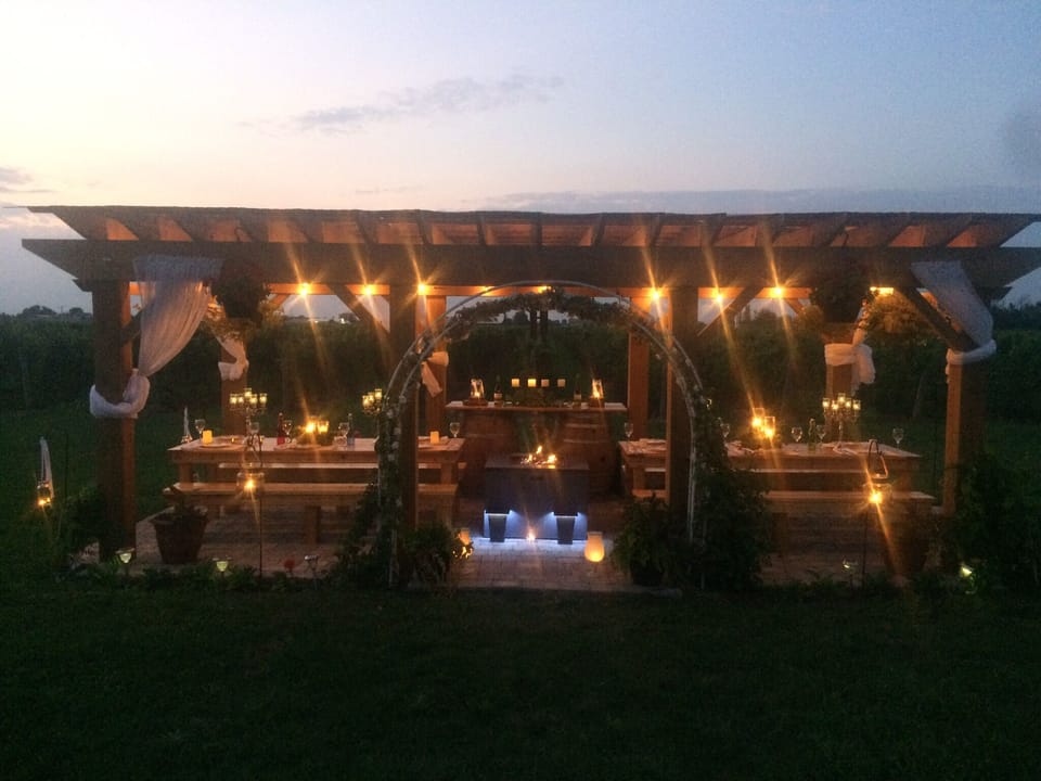 Pergola at night