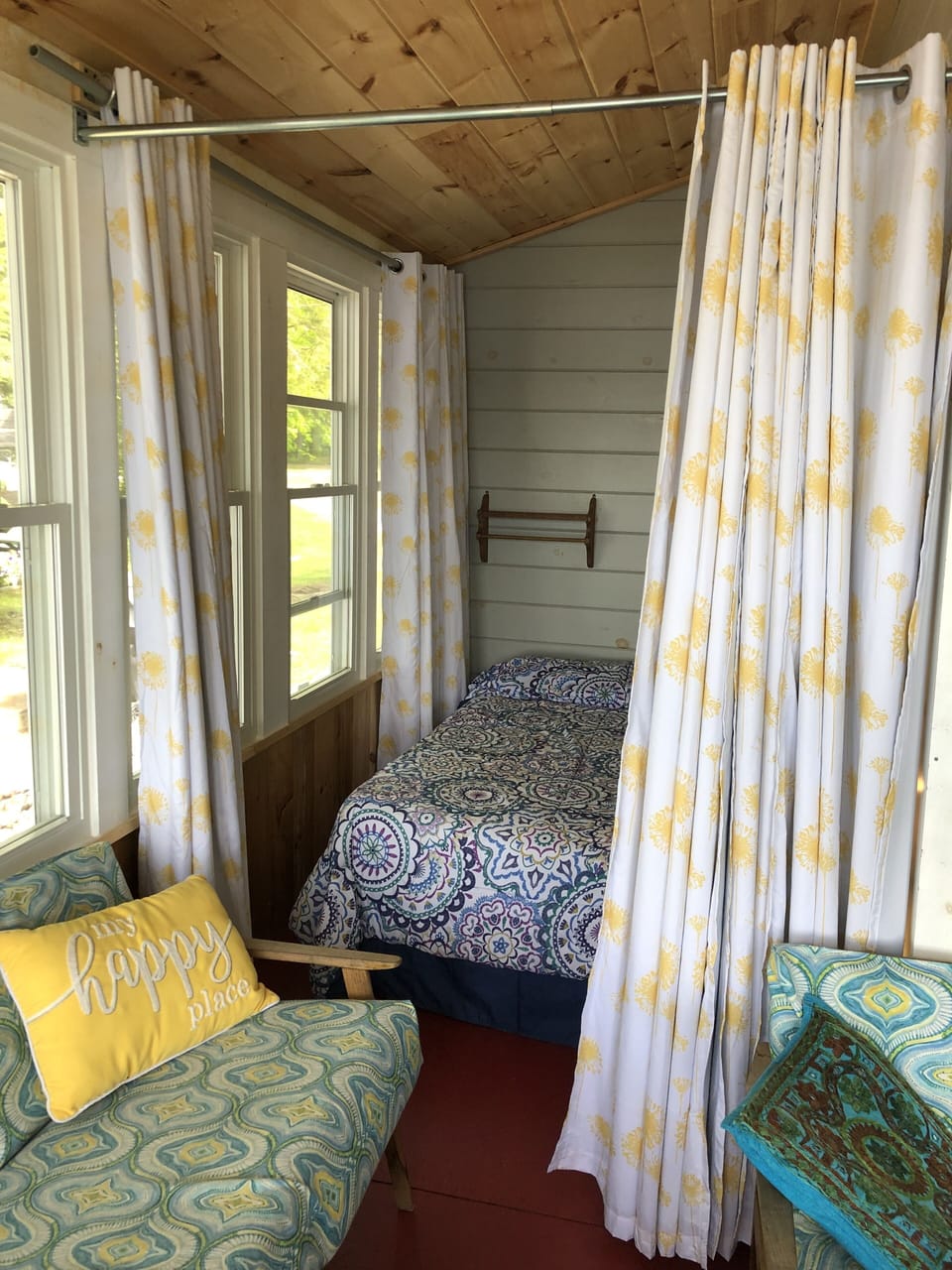 Full size bed on porch
