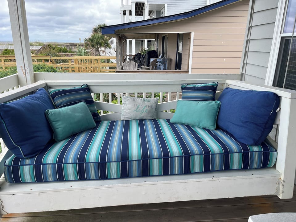 The swing bed on back deck is a favorite!