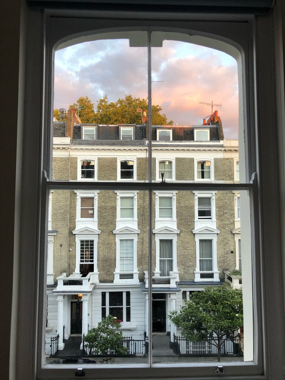 View from the bedroom window during the magic hour. 