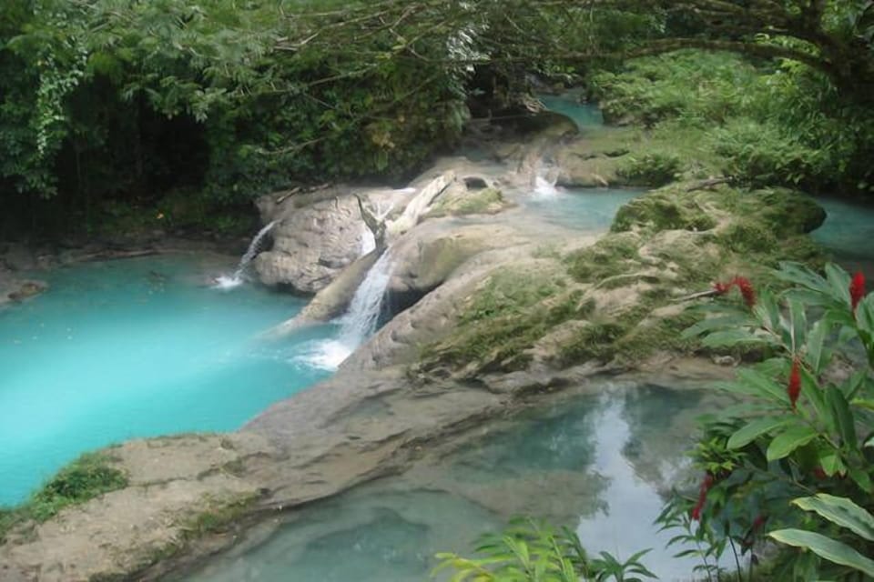 Blue hole river falls, about 15 minutes away by car