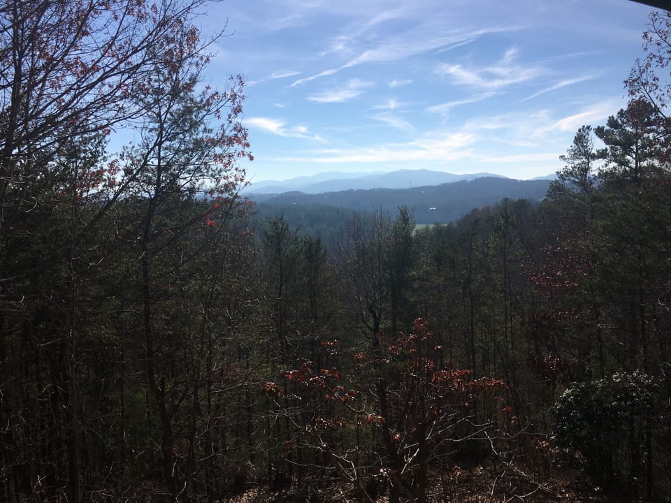 Mountain 🏔 views from upper deck.