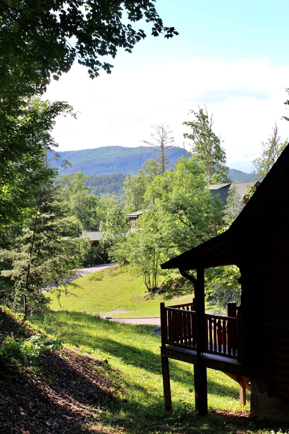 Mountain view from the side of the cabin