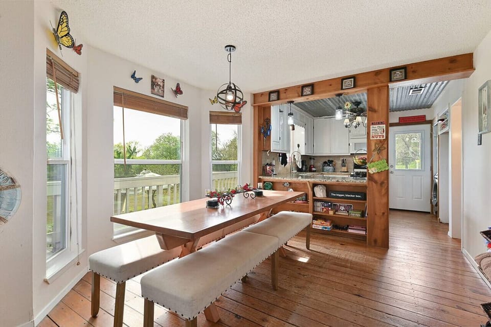 Wonderful dining area open to the living room and kitchen with a fantastic view!