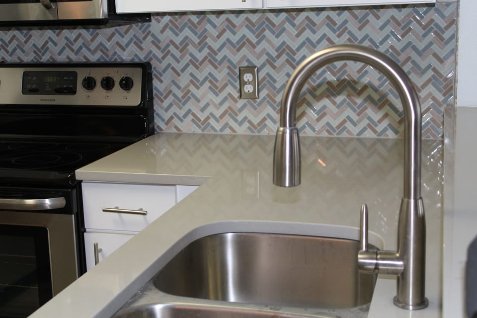 Mosaic tile work in kitchen