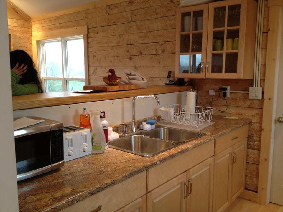 The kitchen and bar