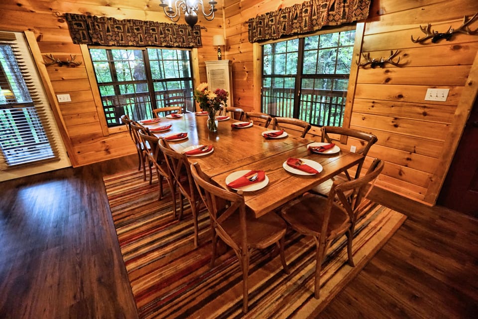 Big table for family and friends dinners.  