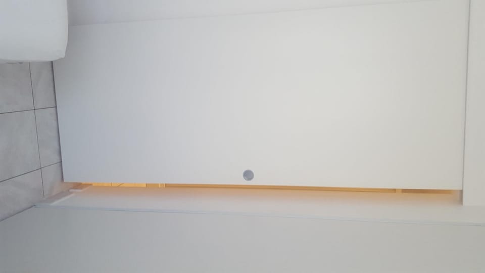 Sliding door between bedroom and bathroom
