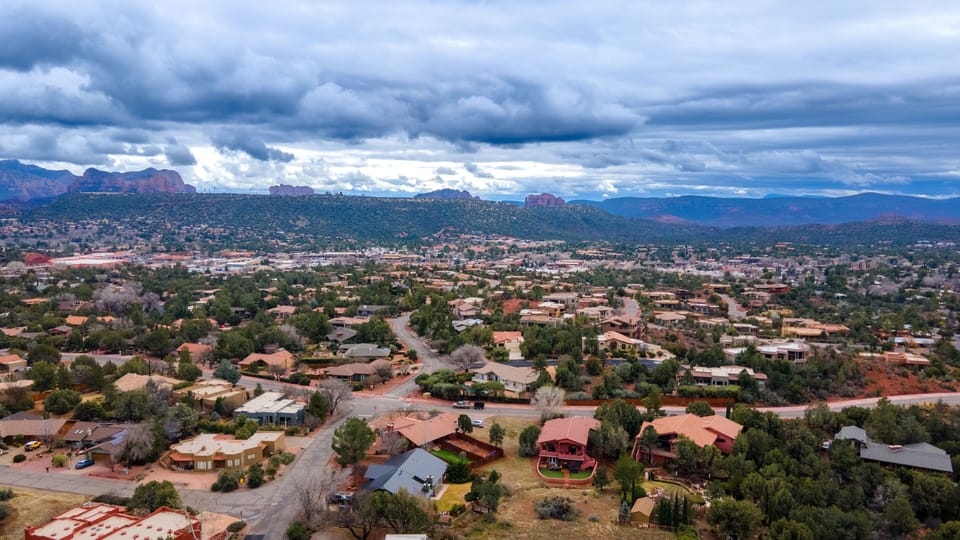 Aerial view of the neighborhood.