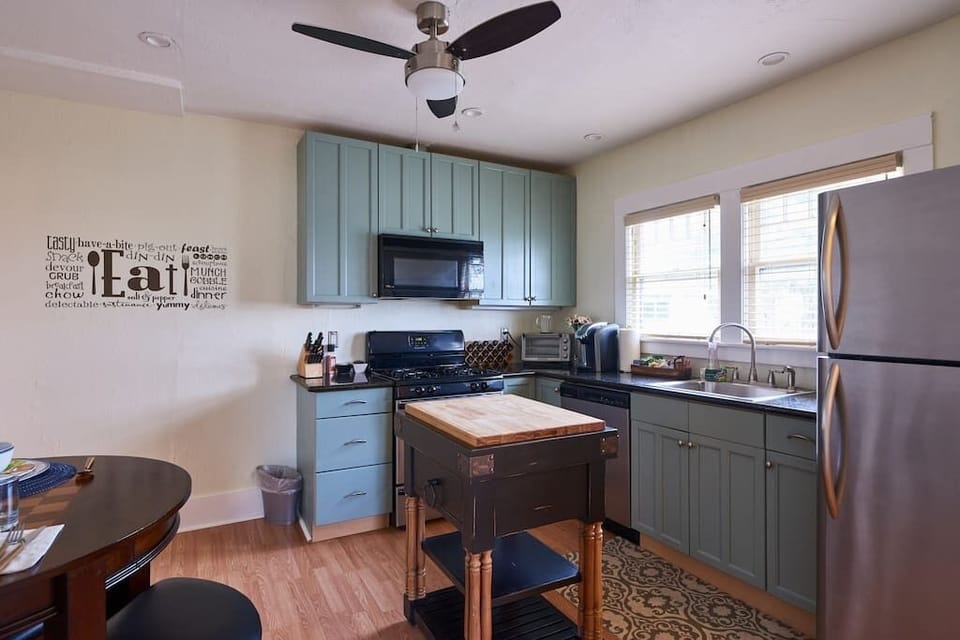 Large eat-in kitchen with everything one needs to cook a gourmet meal.  