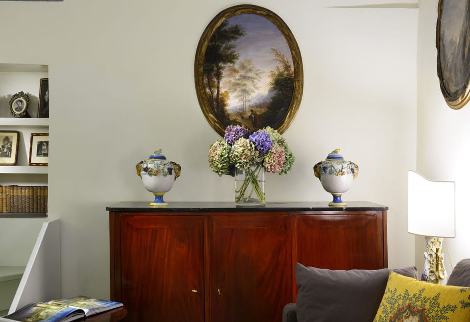 Living Room with the ancient commode. 