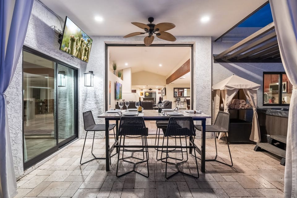 Gather around and eat with friends and enjoy upscale indoor/outdoor living!