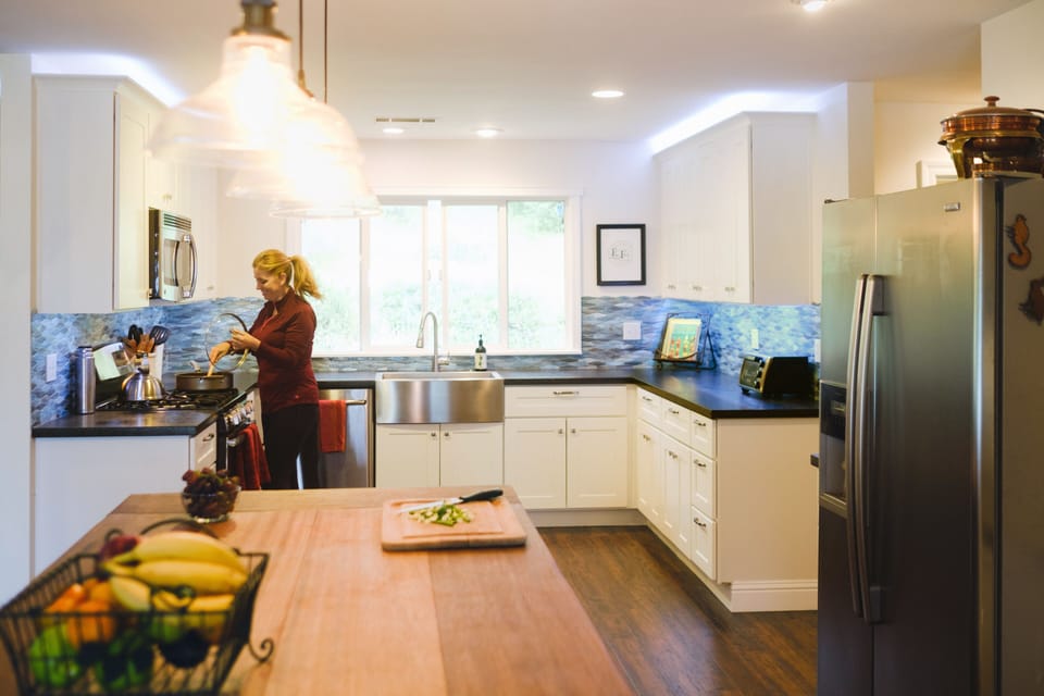 Large, fully equipped kitchen makes cooking easy.