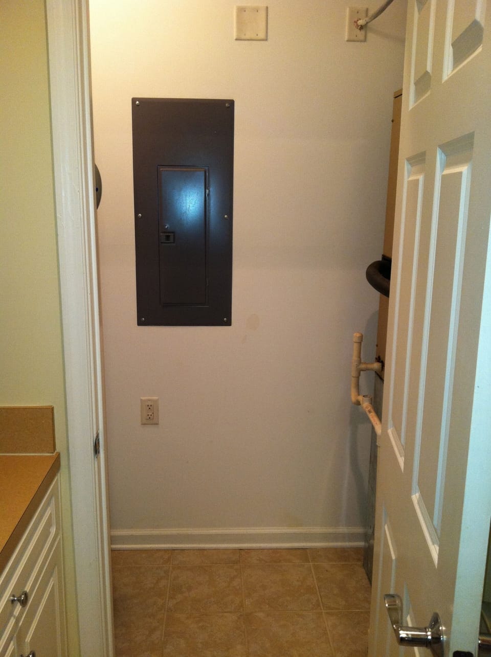 This is a spacious closet right off the kitchen