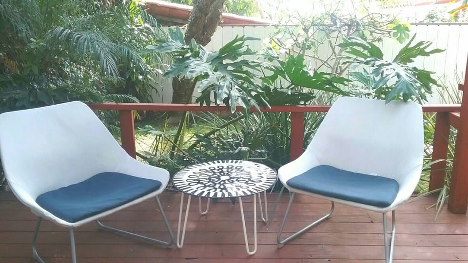 patio and private yard