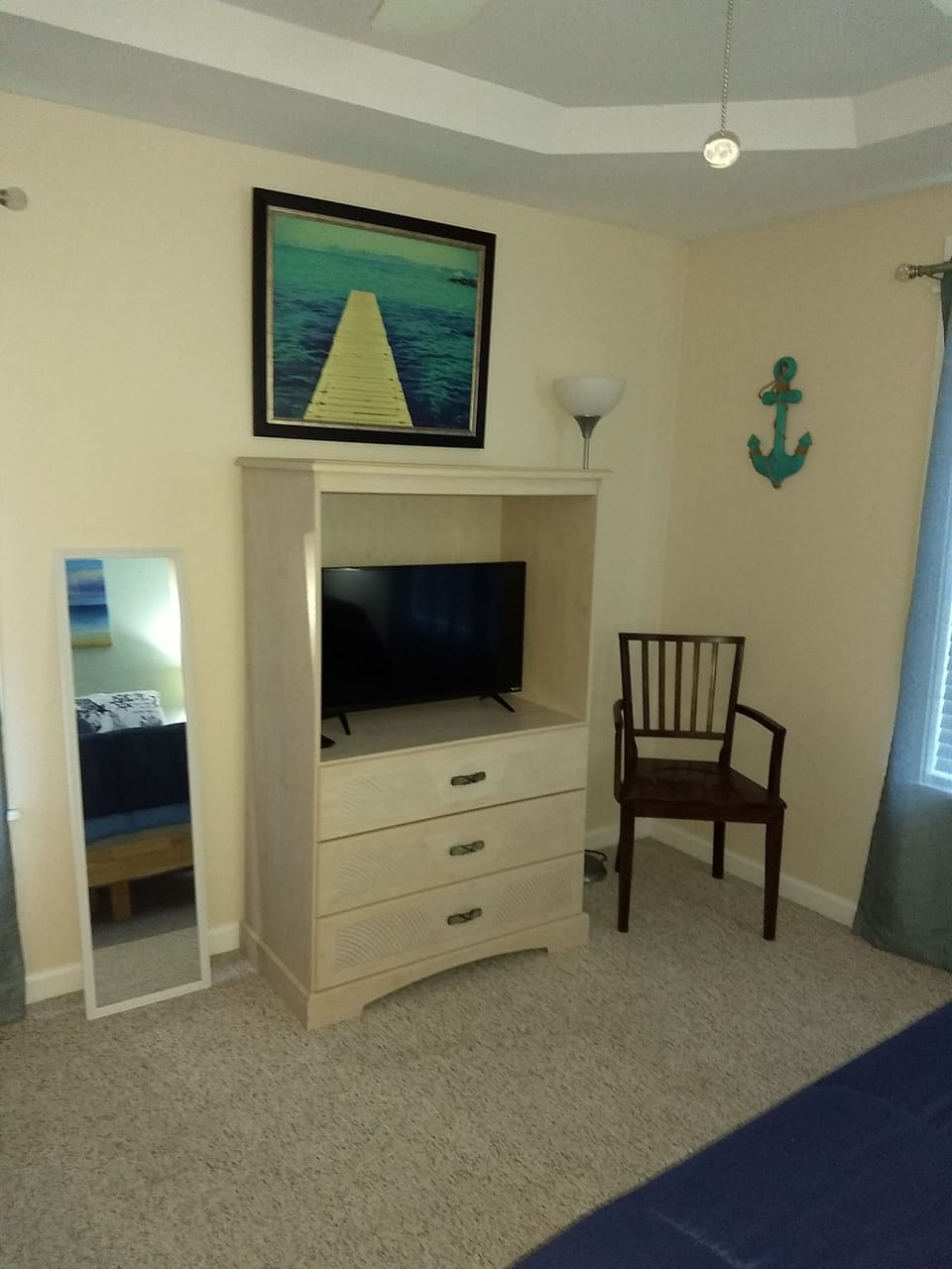 Master with new TV/ armoire for added storage!