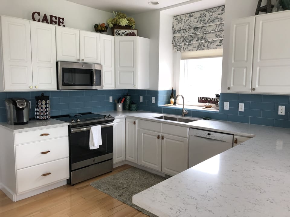 Fully equipped kitchen; griddle, waffle maker, coffee maker, crock pot, toaster
