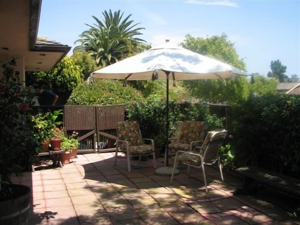front patio welcomes you as you arrive.