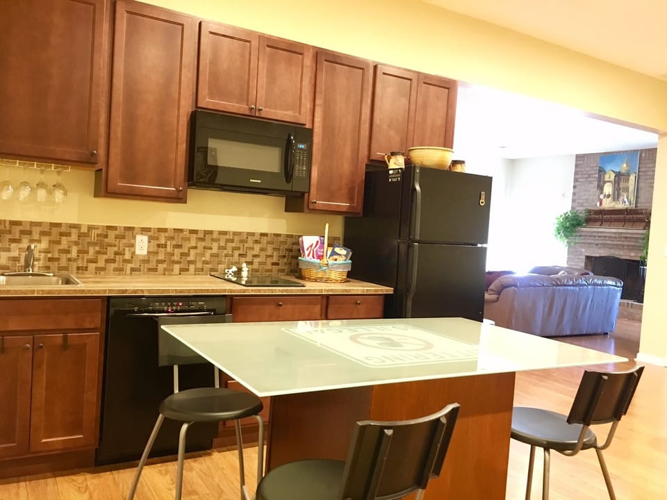 Kitchenette with all necessary appliances including 2 burners induction oven