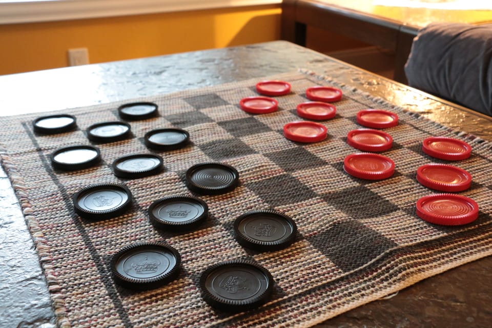 Living Room - ready for a Checkers Game?
