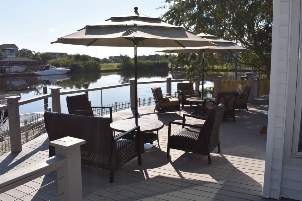Private deck on water