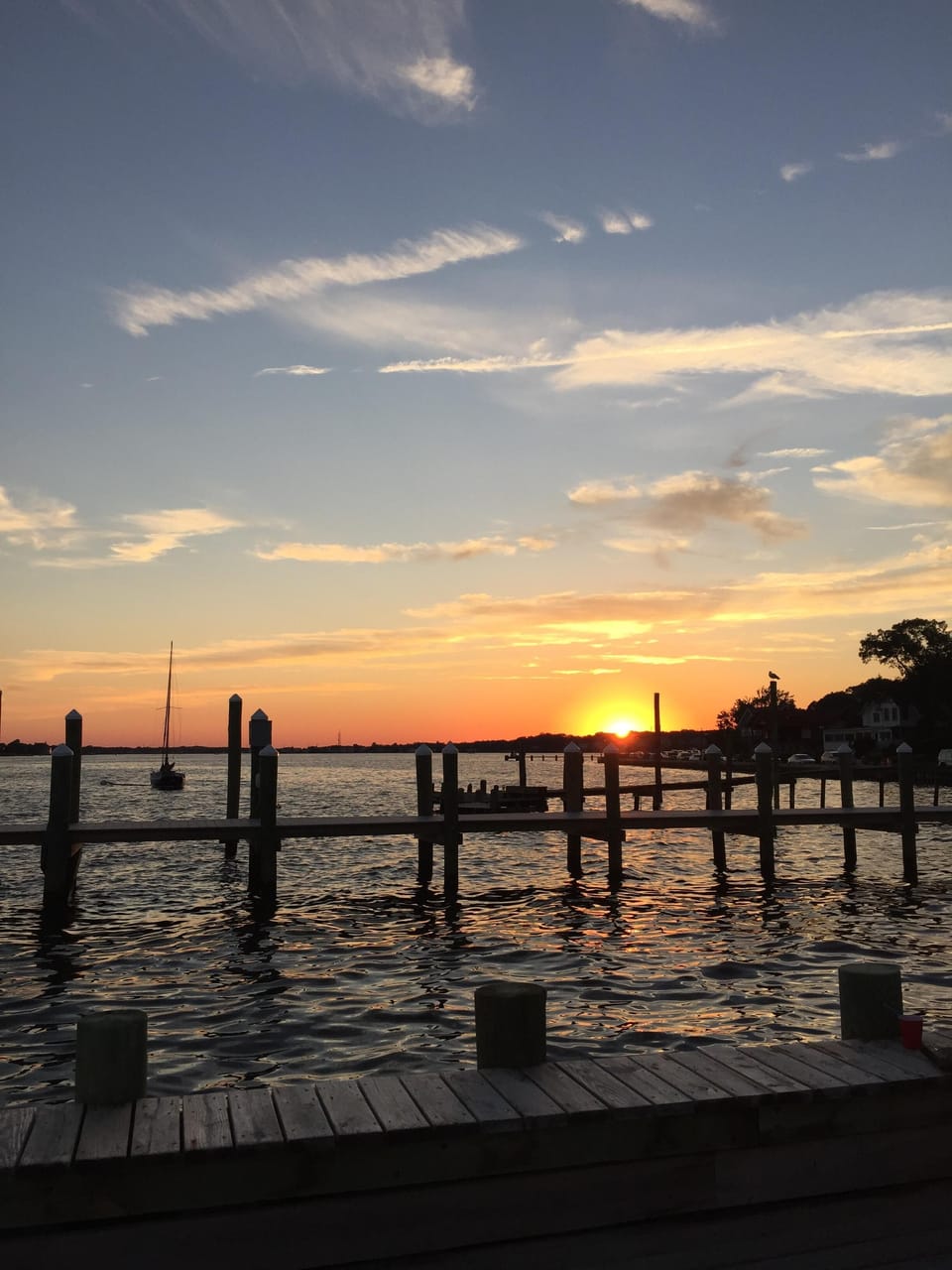 The sunset from the boardwalk one block away 