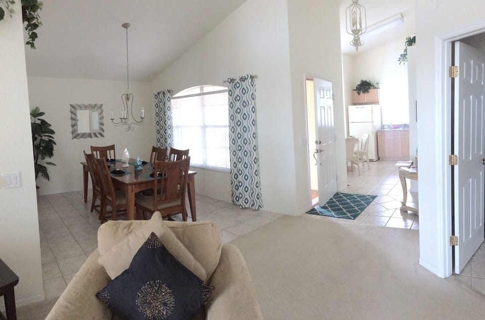Bright dining area and kitchen