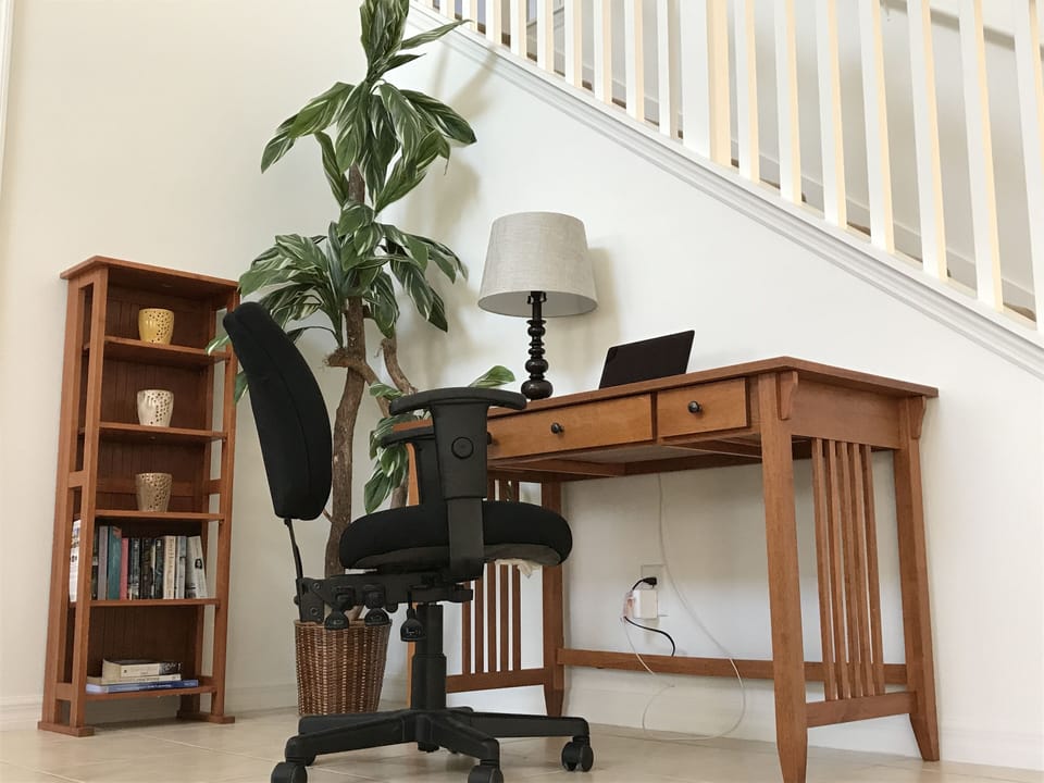 Catch up on emails in the study area